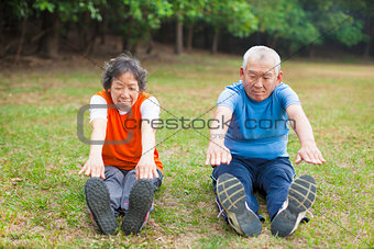 Senior couple doing exercise 