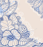  Abstract hand drawn floral  background