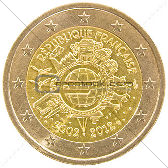 French 2 euro coin.