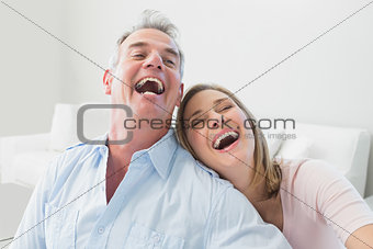 Close-up portrait of a cheerful couple