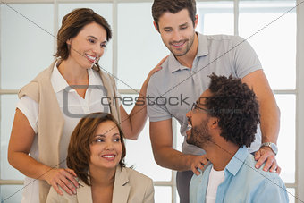 Business people having a conversation in office
