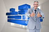 Composite image of positive handsome businessman