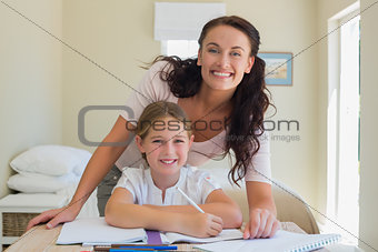 Mother and mother at studying table