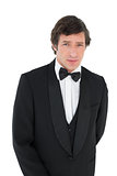 Portrait of groom in tuxedo