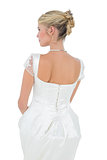 Rear view of bride over white background