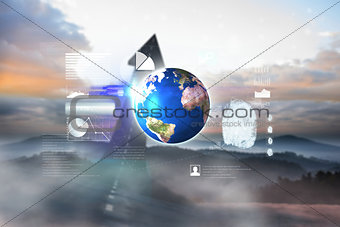 Composite image of global technology background