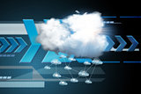 Composite image of cloud computing background
