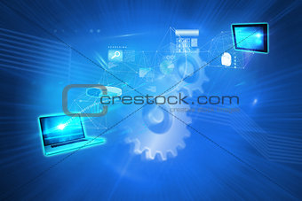 Composite image of file transfer background
