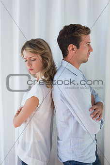Unhappy couple not talking after an argument