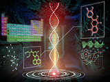 Composite image of dna helix interface