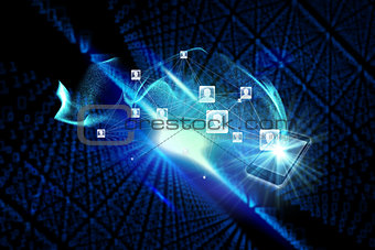 Composite image of social network background