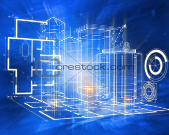 Composite image of technology interface