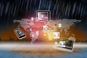 Composite image of online community background