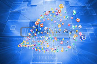 Composite image of colourful computer applications