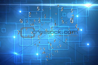 Composite image of silver numbers