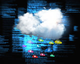 Composite image of cloud computing background