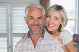 Close-up of a happy mature couple at home