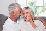 Close-up of a happy mature couple smiling