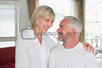 Happy mature couple looking at each other