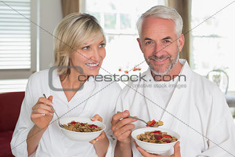 Portrait of a mature couple having breakfast