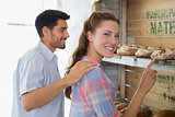 Young couple at the bakery store