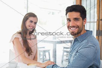 Romantic couple at coffee shop