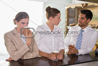 Team during break time in office cafeteria