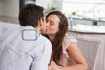 Close-up of loving couple kissing