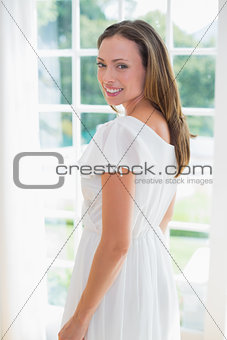 Portrait of a beautiful young woman at home