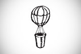 Composite image of hot air balloon doodle
