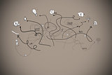 Composite image of brainstorm doodle with arrows