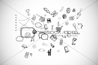 Composite image of computer application doodles
