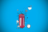 Composite image of phone box doodle