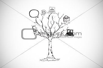 Composite image of application tree doodle