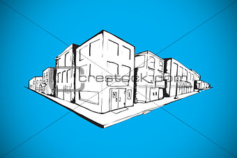 Composite image of urban street doodle