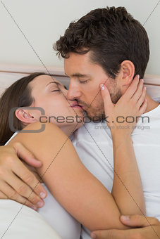 Close-up of a loving couple kissing