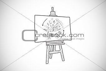 Composite image of brainstorm doodle on easel
