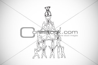 Composite image of teamwork and profit doodle