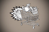 Composite image of e commerce doodle