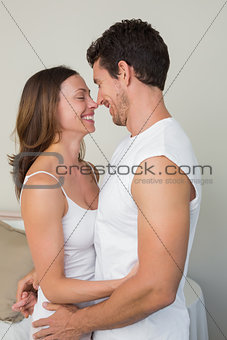 Loving young couple looking at each other