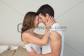 Loving young couple looking at each other