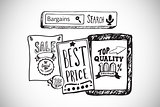 Composite image of retail sale doodles