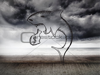 Composite image of loan shark doodle