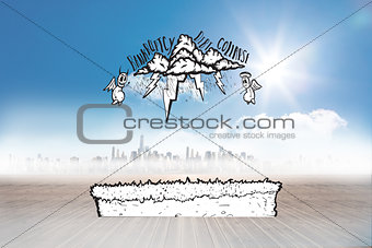 Composite image of bankruptcy doodle with angel and devil
