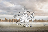 Composite image of idea flowchart doodle