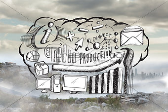 Composite image of business brainstorm doodle