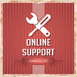 Online Support Concept on Red in Flat Design.