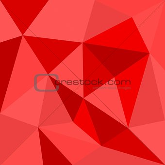 Red triangle vector background or seamless geometric mosaic pattern