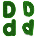 Letter D made of grass