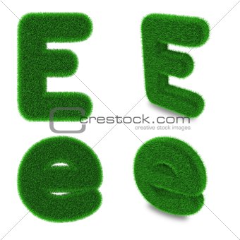 Letter E made of grass